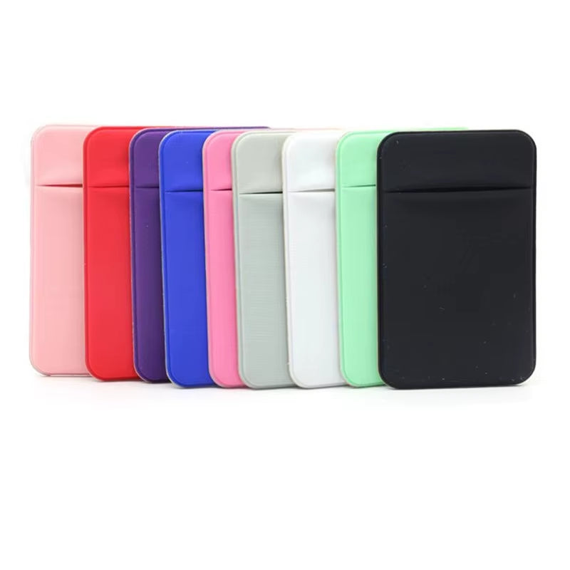 1PC Fashion Elastic Cloth Cell Phone Card Holder Mobile Phone Wallet Case Credit ID Card Holder Adhesive Sticker Pocket