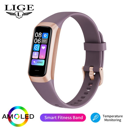 Amoled Smart Watch Men 2024 Smart Band Women Heart Rate Blood Smartwartch Waterproof Smart Bracelet Sport Fitness Tracker