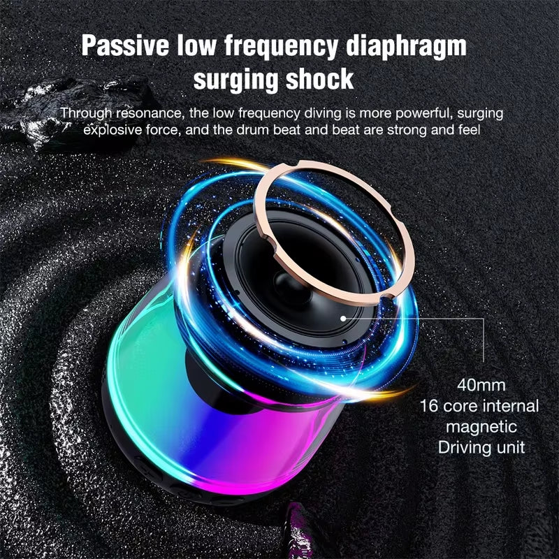 Magnetic Bluetooth Speaker RGB Mini Portable Speaker Magnetic Phone Holder Ring Wireless Sound Box Bluetooth Speaker Tower