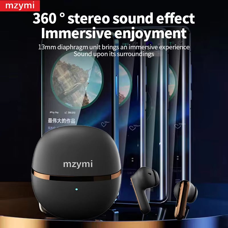 Mzymi A34 True Wireless Earphones Hifi Sound Bluetooth 5.3 Headphones Waterproof Sports Earbuds TWS Headset with Mic for XIAOMI