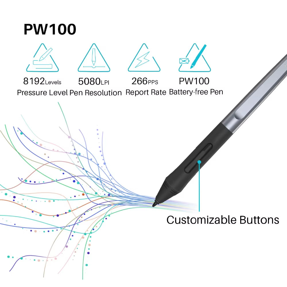 HS64 6X4 Inch Graphics Tablet Ultrathin Drawing Tablet PW100 Battery-Free Pen Tablet Customized Press Keys Android Support