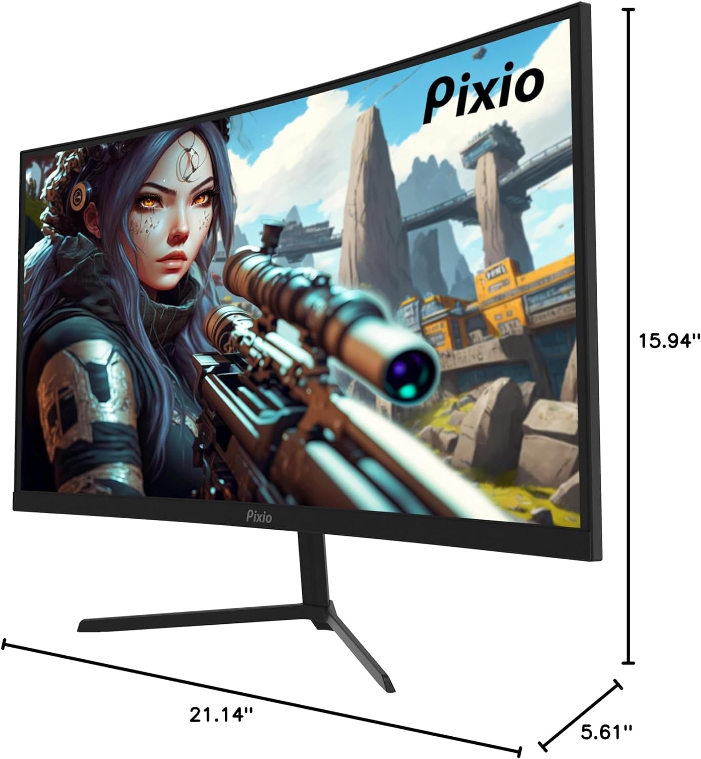 PXC243S 24 Inch 165Hz Refresh Rate FHD 1080P Resolution 1500R Curve Fast VA Panel 1Ms GTG Response Time Adaptive Sync HDR Curved Gaming Monitor