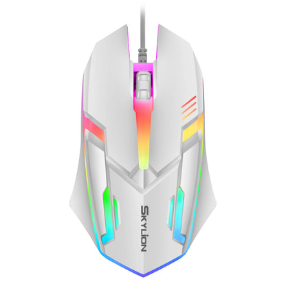 F1 Wired 3 Keys Mouse Colorful Lighting Gaming and Office for Microsoft Windows and Apple IOS System