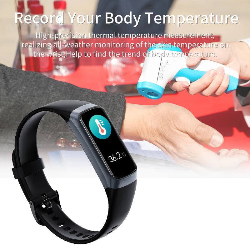 Amoled Smart Watch Men 2024 Smart Band Women Heart Rate Blood Smartwartch Waterproof Smart Bracelet Sport Fitness Tracker