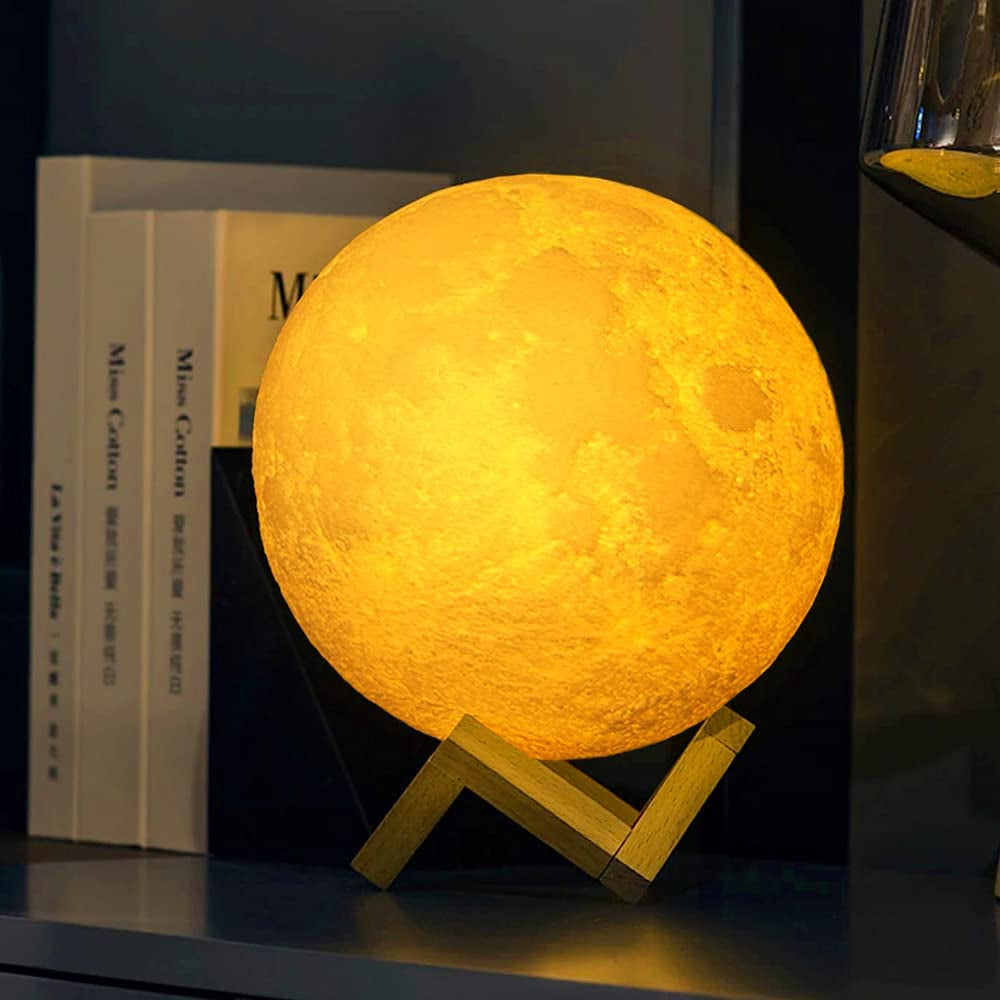 Moon Lamp 4.8Inch 16Colors 3D Printed Moon Lamp Moon Light Moon Night Light Moon Lamp for Bedrooms Galaxy Light Lava Lamp Moon Luna Lamp Personalized Moon Lamp Kids Night Lamp