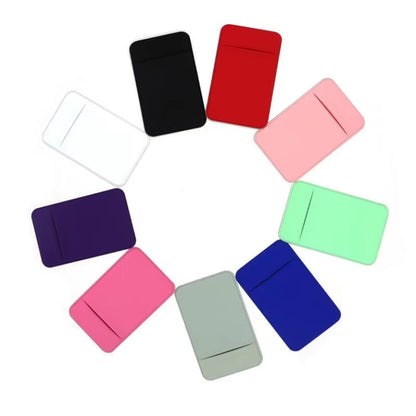 1PC Fashion Elastic Cloth Cell Phone Card Holder Mobile Phone Wallet Case Credit ID Card Holder Adhesive Sticker Pocket